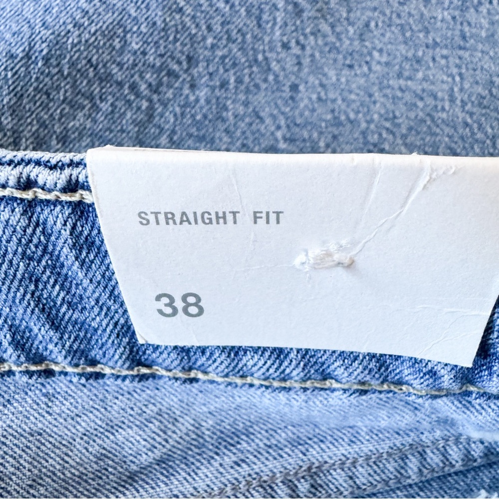 Zara High Rise Straight Leg Classic Blue Denim Jeans Size 6 - Picture 7 of 10